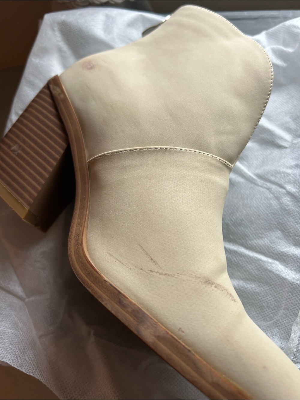 Women's Cream Chelsea Ankle Booties - Sleek Slip-On Style - Picture 2 of 10